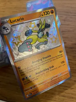 NEAR MINT! Lucario (174/091) Paldean Fates Baby Shiny Rare Pokemon Card! - Image 3