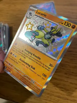 NEAR MINT! Lucario (174/091) Paldean Fates Baby Shiny Rare Pokemon Card! - Image 4