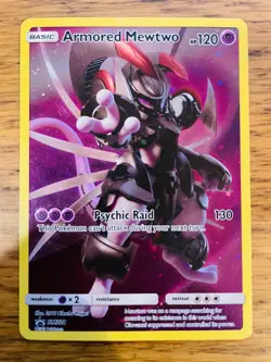 NEAR MINT! Armored Mewtwo SM228 Sun & Moon Holo Black Star Promo Pokemon Card! - Image 1
