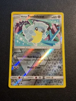 REVERSE HOLO Pokemon Sun & Moon Cosmic Eclipse TCG Card Alolan Sandshrew 137/236 - Image 1