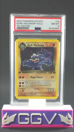 2000 Pokemon 1st Edition Team Rocket ( DARK MACHAMP) PSA-8 Card # 10/82 - Image 1