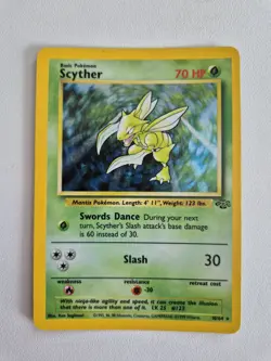 Pokemon TCG Scyther Holo Card 10/64 Jungle Set 1999 Rare - Image 1