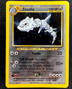 Steelix 15/111 - Pokemon Card TCG - Neo Genesis Holo Unlimited Rare Vintage - LP - Image 1
