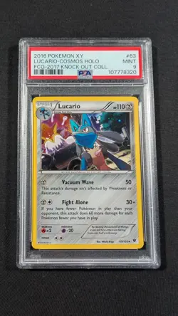 Pokemon Card Holo Lucario 63/124 PSA 9 MINT XY Knock Out Coll. Promo - Image 1