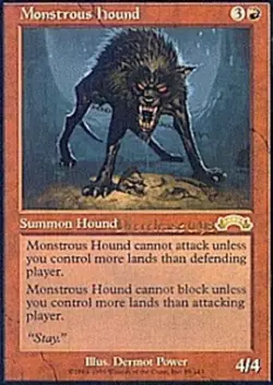 4x Monstrous Hound ~ Damaged Exodus MTG Magic x4 4 UltimateMTG Playset Red Card - Image 1