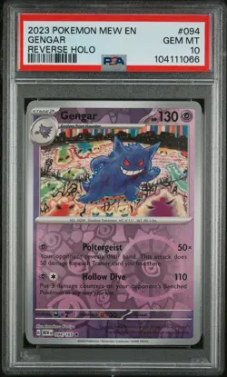 2023 POKEMON MEW EN-151 REVERSE HOLO #094 GENGAR PSA 10 - Image 1