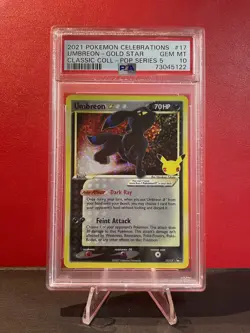 Pokemon TCG Classic Collection Pop Series 5 Umbreon Gold Star PSA 10 GEM MINT - Image 1