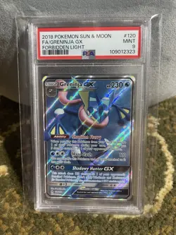 Pokemon PSA 9 MINT Greninja GX 120/131 Full Art Ultra Rare Forbidden Light - Image 1
