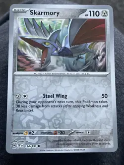Pokemon Near Mint Surging Sparks Reverse Holo Skarmory 124/191 S3812* - Image 1