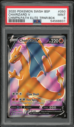 2020 Pokemon SWSH Promo Champions Path Elite Trainer Box Charizard V PSA 9 MINT - Image 1