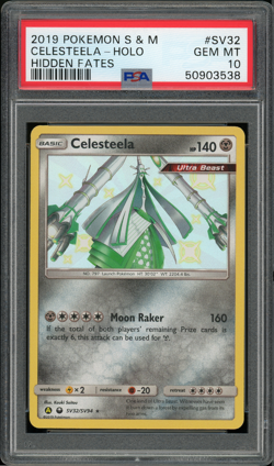 2019 Pokemon Sun & Moon Hidden Fates Shiny Celesteela #SV32 PSA 10 GEM MINT - Image 1