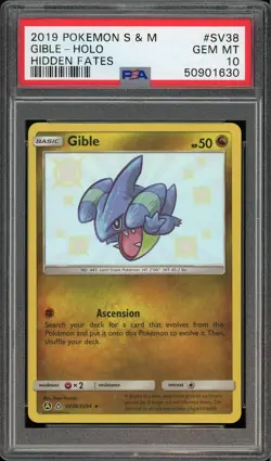 2019 Pokemon Sun & Moon Hidden Fates Shiny Gible #SV38 PSA 10 GEM MINT - Image 1