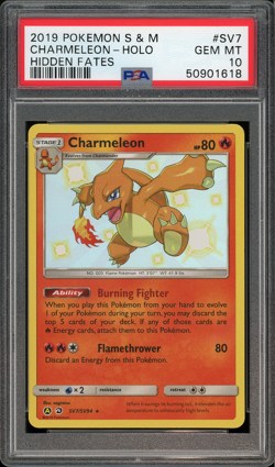 2019 Pokemon Sun & Moon Hidden Fates Shiny Charmeleon #SV7 PSA 10 GEM MINT - Image 1