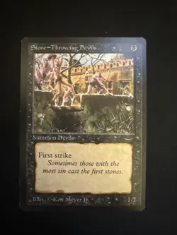 MTG Stone - Throwing Devils English Arabian Nights MP Condition - Image 1