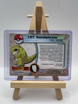 Sandshrew #27 Topps TV Animation Edition Blue Label 1st Print Holo Pokemon LP/MP - Image 2