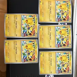 Pokemon TCG 2025 Worlds Pikachu Promo SET OF 5 - Image 1