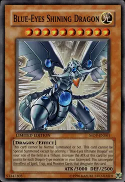 Blue-Eyes Shining Dragon - Super Rare Limited Edition MOV-EN001 - MP - YuGiOh - Image 1