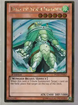 YUGIOH! RAIZA THE STORM MONARCH - GOLD RARE 1ST EDITION - PGLD-EN062 LP-NM - Image 1