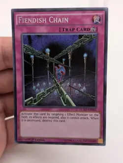 Yugioh! Fiendish Chain - LC5D-EN082 - Secret Rare 1st Edition - Image 1