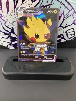 Pikachu Cosplay Vegeta DBZ Dragon Ball Z Pokemon Custom Fan Art Card Holo Foil - Image 1