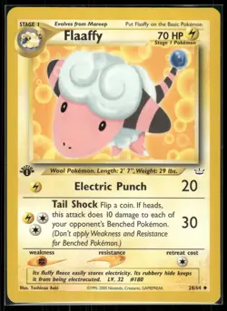 Pokemon Card - Flaaffy 1st Edition Neo Revelation 28/64 Common - Image 1