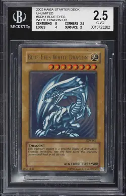 2002 Yugioh Card - Starter Deck Kaiba Blue-Eyes White Dragon SDK-001 BGS 2.5 GD+ - Image 1