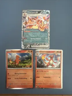 Pokemon TCG Charizard EX Promo 196 Card Full Art and Charmander + Charmeleon NM - Image 1