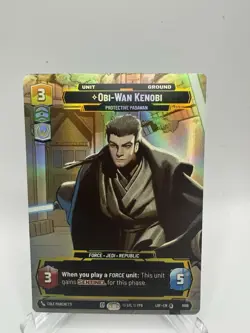 Star Wars Unlimited TCG ‘Obi-Wan Kenobi - Protective Padawan’ PRESTIGE FOIL Card - Image 1