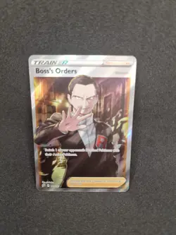 Pokemon TCG Boss's Orders Giovanni 189/192 Full Art Rebel Clash Card - Image 1