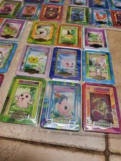 Taco Bell Digimon Metal Trading Cards NEAR COMPLETE 45 Lot - Image 3