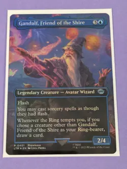 MTG: LOTR: Gandalf, Friend of the Shire Borderless Foil #0401 Promotional - NM - Image 1
