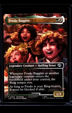 Magic The Gathering LOTR Lord of the Rings Borderless Promo #404 Frodo Baggins - Image 1
