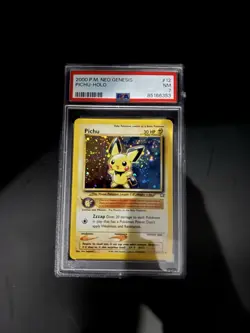 2000 Pokemon Neo Genesis Pichu Holo #12 PSA NM 7 Trading Card - Image 1