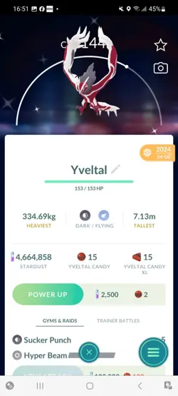 Pokemon Go Legendary Shiny Yveltal - Image 1