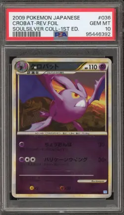 Pokemon Crobat Soulsilver Coll. 1st Edition Japanese Reverse Holo #036 PSA 10 - Image 1