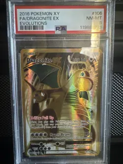 2016 POKEMON XY FA/DRAGONITE EX EVOLUTIONS #106 NM-MT PSA 8 - Image 1