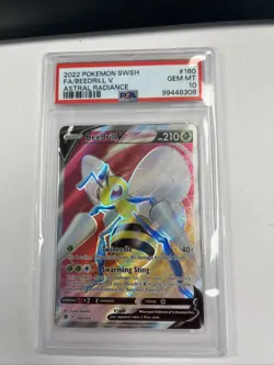 Pokemon TCG Beedrill V Astral Radiance Holo Ultra Rare 160/189 PSA 10 - Image 1