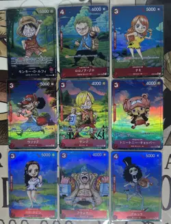 TEXTURED PROXY HIGH QUALITY Japanese One Piece Card Luffy Crew Set Of 9 - Image 1