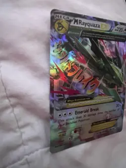 M Rayquaza EX 76/108 LP/EX Holo XY Roaring Skies Pokemon Card 2015 - Image 4