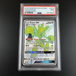 PSA 9 Scizor GX SV72/SV94 Hidden Fates Full Art Holo Pokemon Card - Image 1