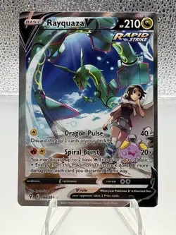 Pokemon TCG Rayquaza V Rapid Strike Card - Image 1