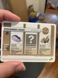 Pokemon Battle Card E Reader Ruby Gameboy Advance 2003 Ruin Maniac Logan Ruby - Image 1