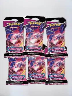 Pokemon TCG: Sword & Shield-Fusion Strike Sleeved Booster Pack (10 Cards) 6pks ✅ - Image 1