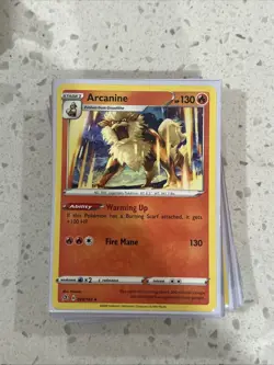 Arcanine Reverse Holo Pokemon Card 028/192 Rebel Clash NM 28 - Image 1