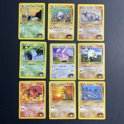Vintage Pokemon Gym Challenge Brock Lot of 9 Cards MP/LP - Image 1