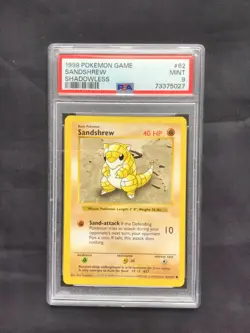 Pokemon Cards: Base Set Shadowless Common: Sandshrew 62/102 PSA 9 - Image 1