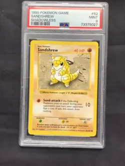 Pokemon Cards: Base Set Shadowless Common: Sandshrew 62/102 PSA 9 - Image 2