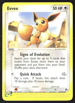 Eevee 63/100 Sandstorm e-Reader Pokemon Card Moderately Played (Small Dent) - Image 1