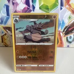 Pokemon TCG Rhydon Sword & Shield - Lost Origin 090/196 Reverse Holo Uncommon - Image 1