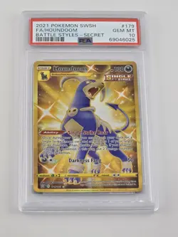 2021 POKEMON SWORD & SHIELD BATTLE STYLES SECRET #179 FULL ART/HOUNDOOM PSA 10 - Image 1